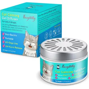 Cat Pheromone Calming Diffuser Gel, Unplugged Cordless Cat Calming, Anxiety Relief, Lasting 2 Months, Adjustable for Home,Car Travel, Scratching,Urine Marking(120 ml, 4.1 fl oz)