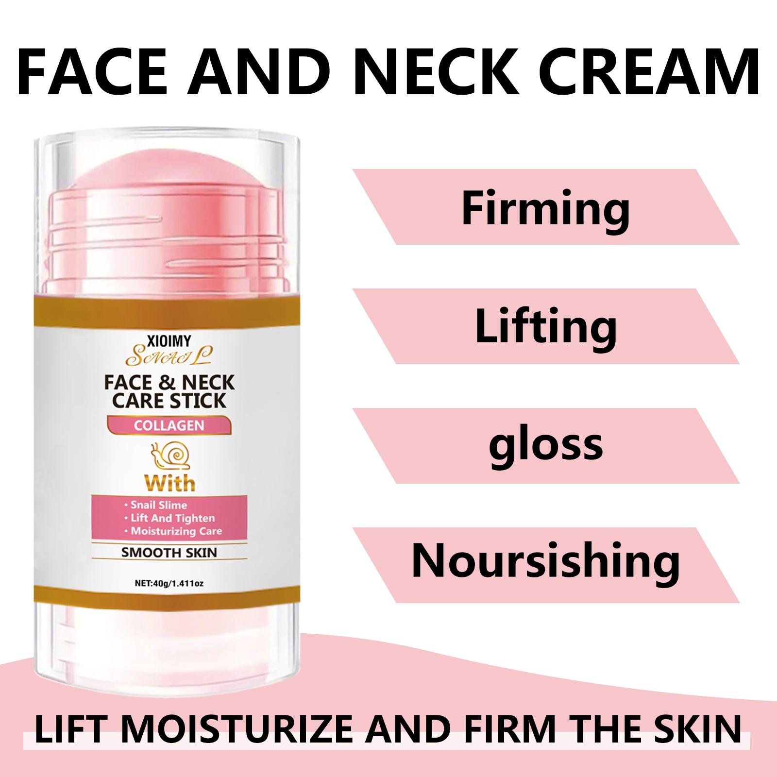 Snail & Collagen Neck & Face Care Stick, Firming Smooth Moisturizing Lifting Cream Moisturizer, Tightening Hydrating Skin, Skincare Treatment Moisture