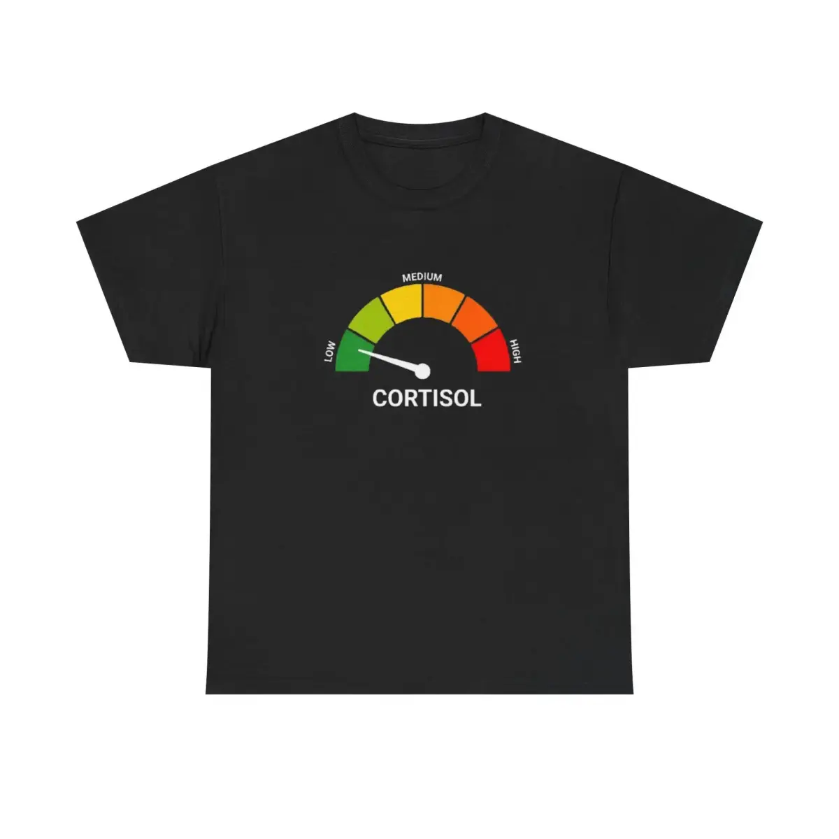 Low Cortisol Level 100% Cotton Gauge Tee| Hormone Meter T-Shirt