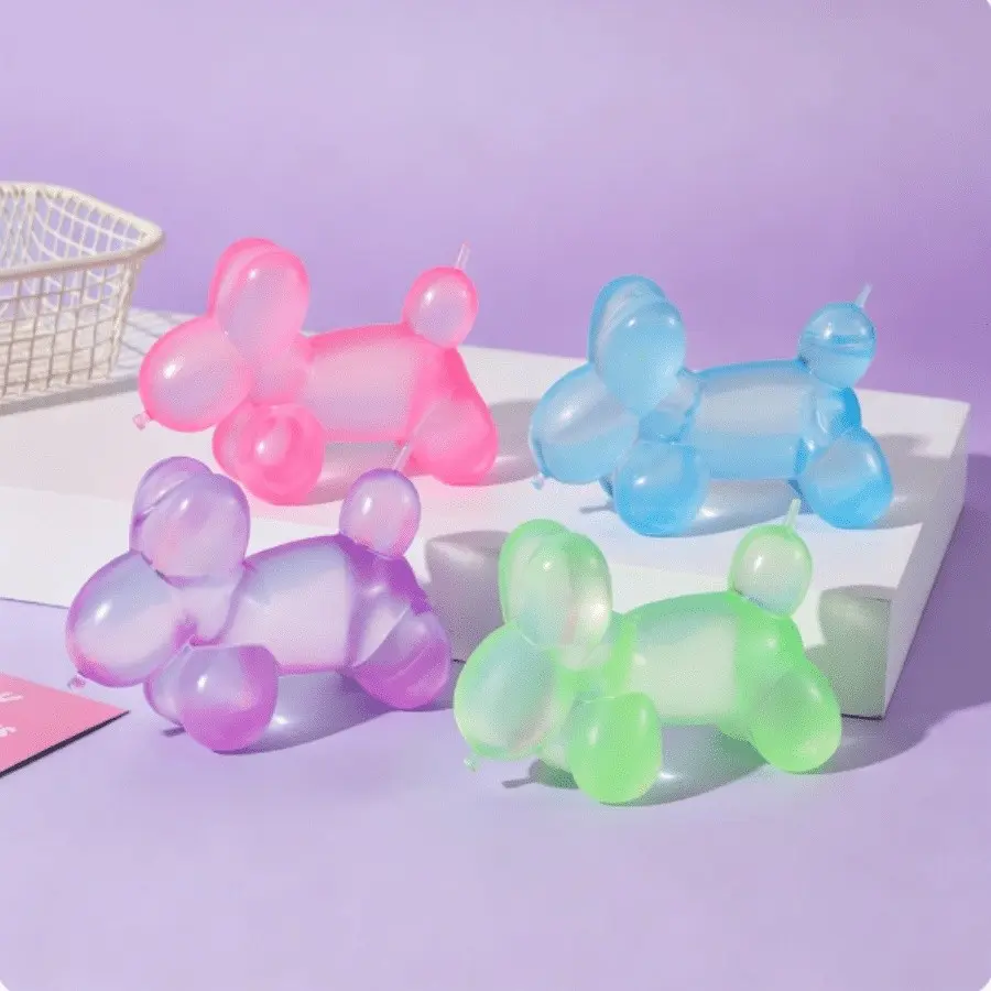 Transparent Balloon Dog Soft Toy, Jelly Color Stress Relief Toy, Stress Reliever, Slow Rebound Anxiety Relief, Ideal Gift for Birthday, Holidays, Couples