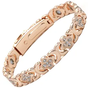 Magnet bracelet fashion light luxury lucky grass alloy diamond single row magnet jewelry bracelet women   bracelets for women