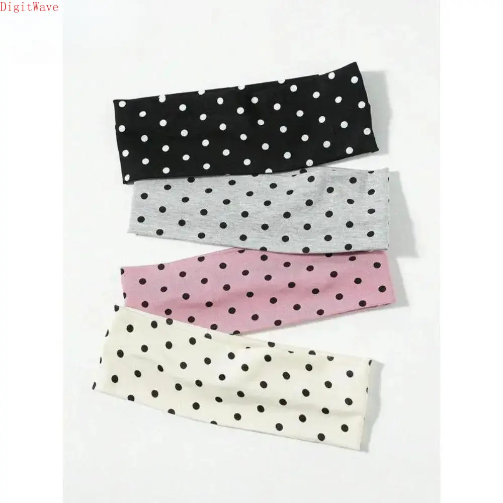 4-Pack Polka Dot Pattern Hair Band Casual Simple Hair Accessories for Women & Girls Minimalist Headwear Suitable for Thick Hair