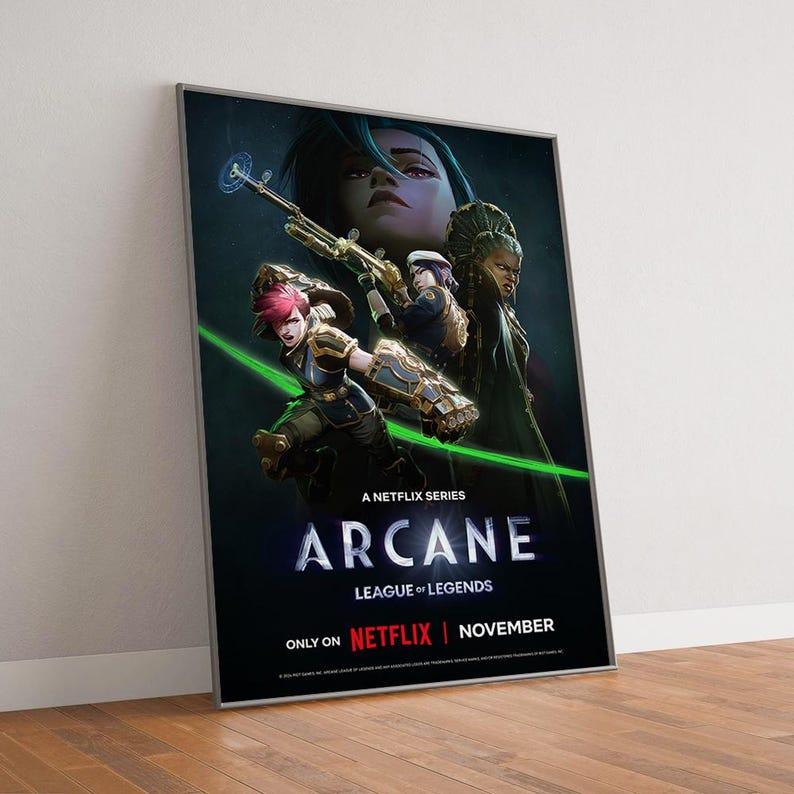Arcane League Of Legends Season 2 Animated Poster - High Quality Canvas Print for Fan Merchandise Decor - Decoration Ornaments Wall