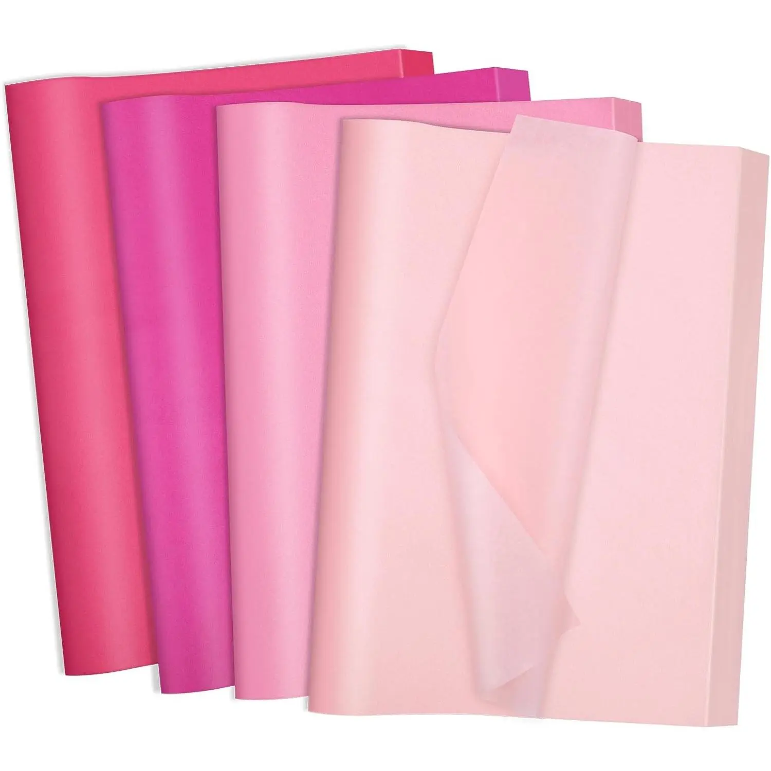 Pink Tissue Paper Bulk Pack, 160 Sheets 20x14 in Assorted Pinks for Bouquet Crafts, Birthday Decorations, Bridal Shower Use