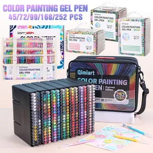 Languo 45/72/99/168/252 Color Drawing Pens Set, Neutral Markers, Student Highlighter, Art Anime Comic Brushes, Layerable, Heart Pattern, Back-To-School Essential