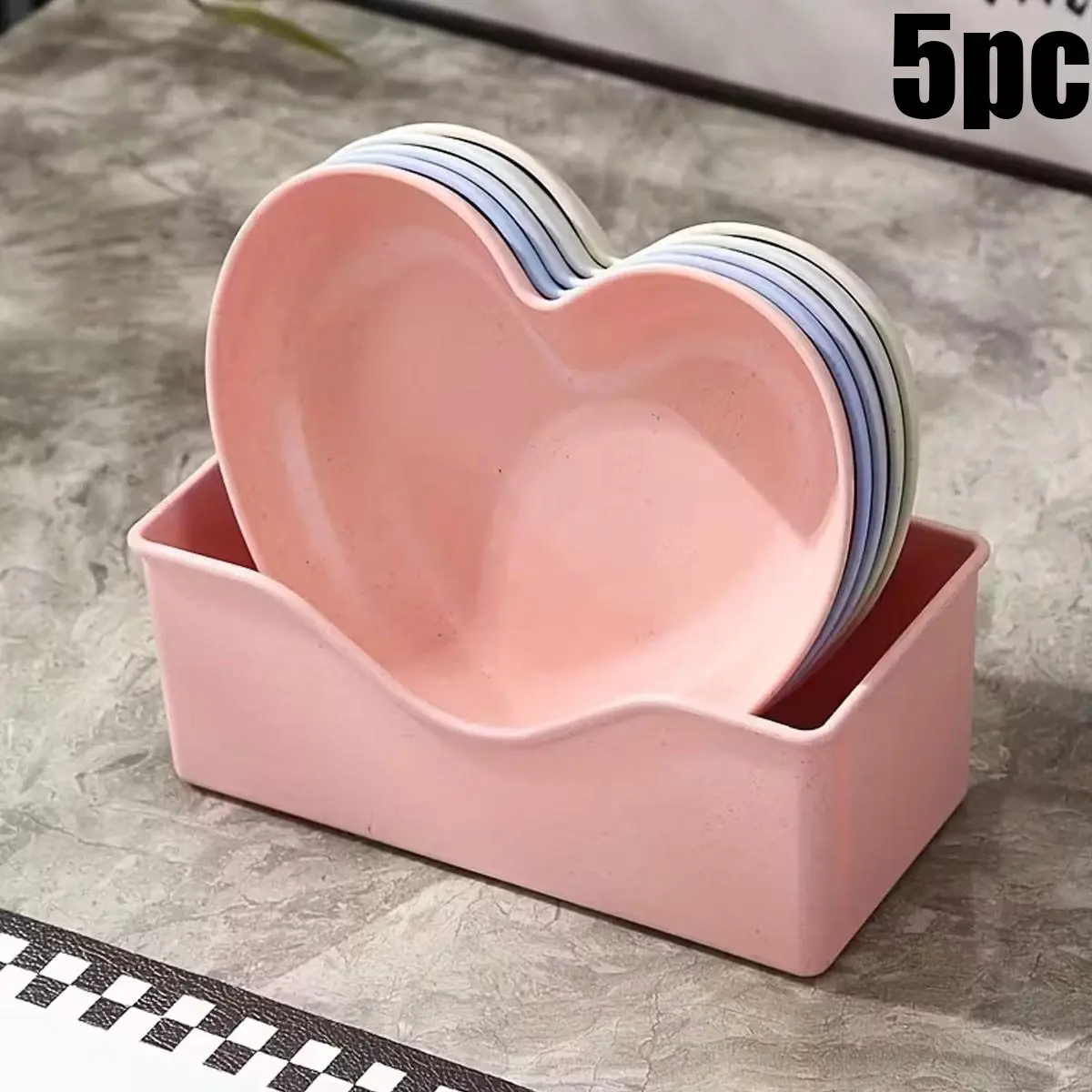 Thick Plastic Fruit Bowl, Nuts Tray, Dessert Plate, Heart-Shaped Decorative Serving Dish, Easy to Clean, Perfect for Parties, Weddings, Picnics, Elegant Plastic Plates
