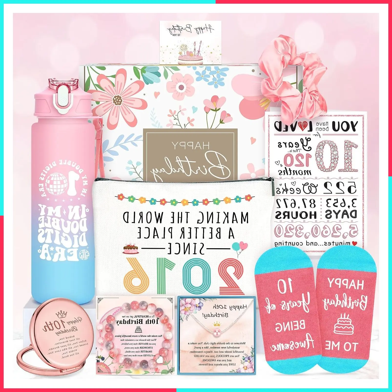 10 Year Old Girl Birthday Gift - Trendy 10th Birthday Gifts for Girls, Cute Double Digits Decorations, Popular Gift Ideas and Accessories
