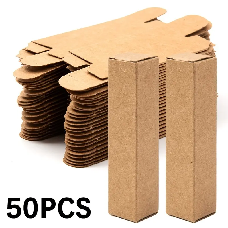 50pcs kraft paper lipstick storage box-rectangular high-quality storage box, suitable for jewelry storage and transportation.
