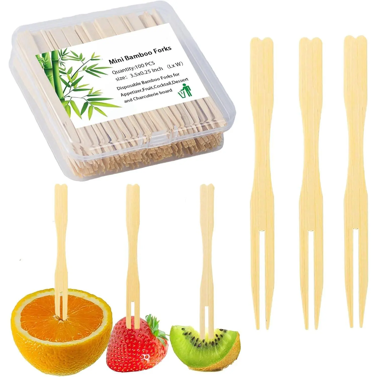 100 count  Forks Appetizer Forks,3.5 Inch Mini Forks