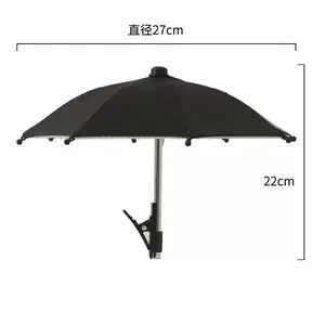 Mini Portable Umbrella - Anti-Glare Sun UV & Rain Shield, Durable Cute Protective Cover with Integrated Phone Stand Mount for Outdoor Use Black