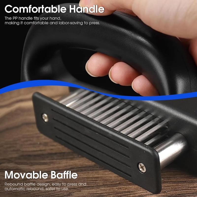 Kitchen Meat Tenderizer Tool with 48 Stainless Steel Ultra-Sharp Blades Compact Cooking Tool for Tenderizing Beef Chicken Turkey and Pork Home BBQ Kitchen Utensils Handheld Meat Tenderizer