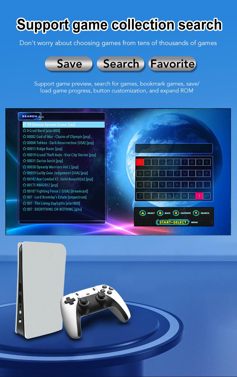 P5X Mini Retro Gaming Console, 4K HD Android System, Dual Wireless Controllers, Classic Arcade Game Player for TV