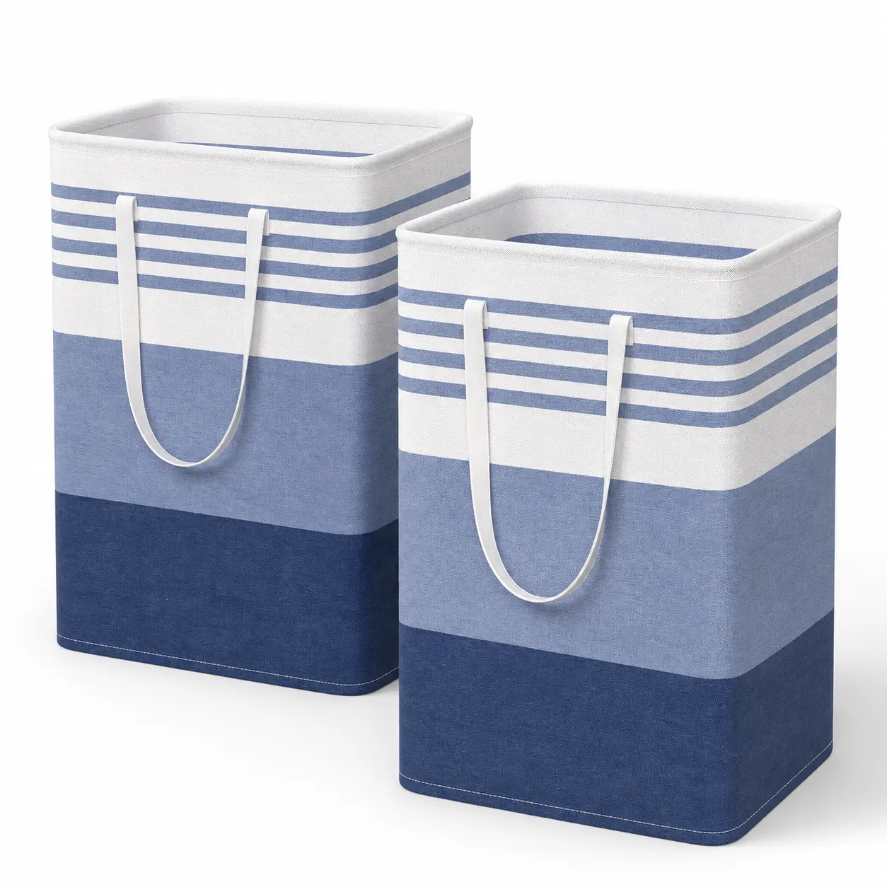 2-Pack Large 75L Laundry Hampers, Waterproof Freestanding Collapsible Clothes Baskets with Long Handles for Home, Bedroom, Bathroom, Dorm & Laundry Room