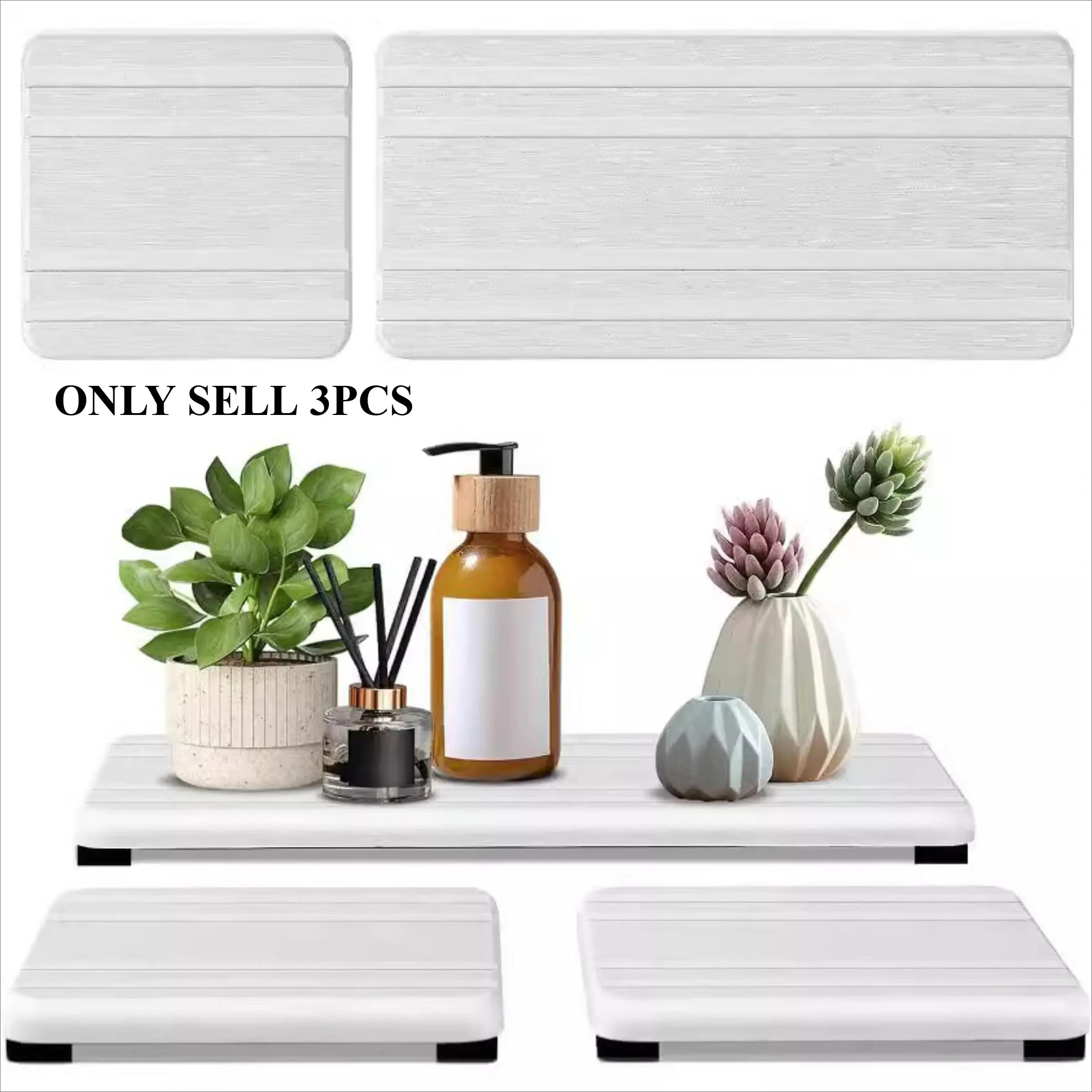 Combination Bathroom Sink Mat, Absorbent Stone Tray, Quick Dry Kitchen Drying Pad, Silica Gel Soap Holder, Fast-Dry Countertop Organizer, Interior