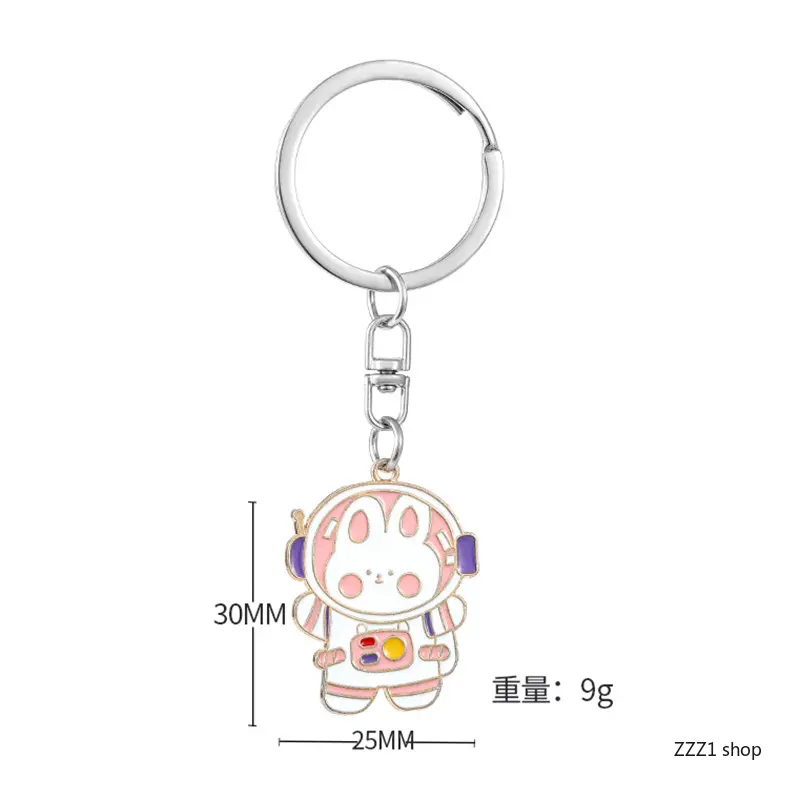 Cute Keychain Accessory, Trending Cartoon Pocket Charm, Creative Space Astronaut Bear Rabbit Key Chain, Lovely Matching Couple Ornament, Lightweight Decorative Pendant, Great For Couple Gifts, Daily Backpack Decor And Best Friend Surprise Presents