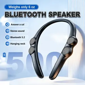Bluetooth speaker, neck hanging wireless four speakers, excellent stereo sound quality, no disturbance, no delay, birthday gift/running/outdoor hiking/yoga/fashion audio, type-c interface, ultra long battery life, Christmas gift