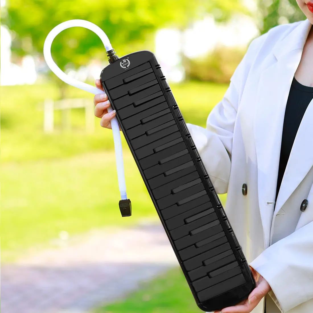 MBAT High Grade Black 37 Key Professional Performance Melodica Portable Wind Keyboard Musical Instrument With Shockproof Protective EVA Hard Carrying Case For Students, Adults, Stage Performance & Music Classroom Practice