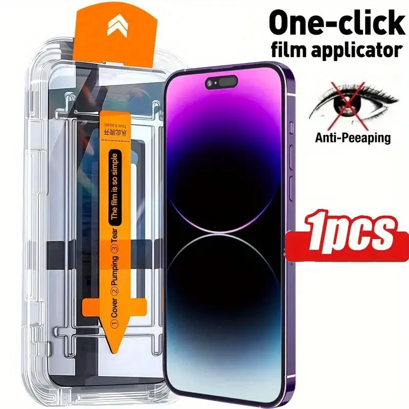 8k HD Privacy Screen Protector for iPhone X-XS-XR-11-12-13-14-15-16-17 Pro/max, 9h Hardness, Anti-Fingerprint, Bubble-Free, Easy Install