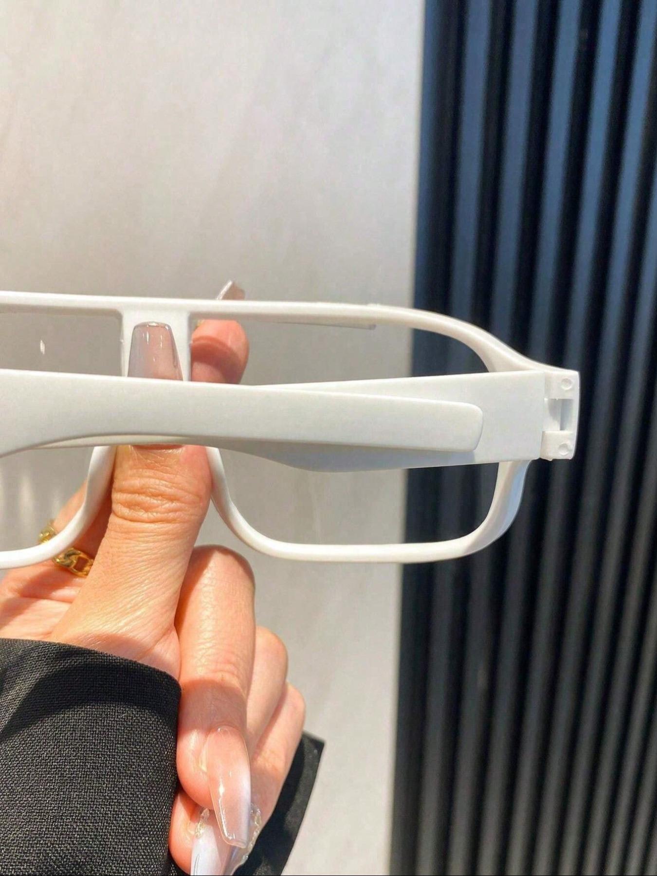 Unisex Simple Style Plain Color Sunglasses, Trendy Casual Sunglasses for Everyday Use, Fashion Accessories for Outdoor Activities