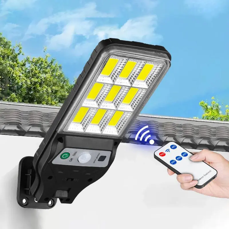 Solar Motion Sensor Light, Outdoor Waterproof LED Wall Lamp, Remote Control, Garden Lawn Road Garage Gate Lighting, Dimmable