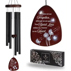 Memorial Wind Chimes for Loss of Loved , Windchimes in Memory of a Loved , Sympathy  Baskets, Bereavement Condolence Gifts, Memorial Gifts for Loss of Mom, 32" Sympathy Dandelion, Black