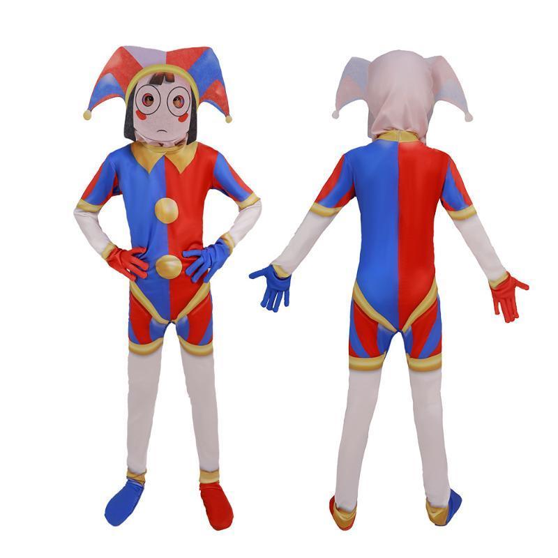The Amazing Digital Circus Pomni Cosplay Costume Uniform Jumpsuit Hat Bodysuit Human for Adult Kids Costume Cartoon Cos
