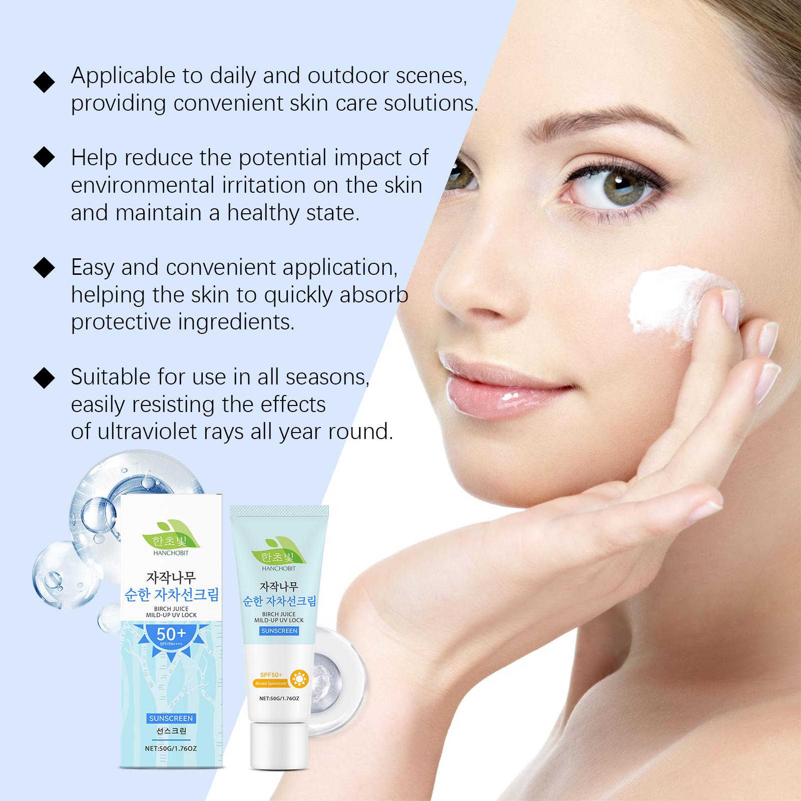 HANCHOBIT Birch Sap Gentle Protective Cream Outdoor Protection Gentle Moisturizing Lightweight Refreshing Skin Care