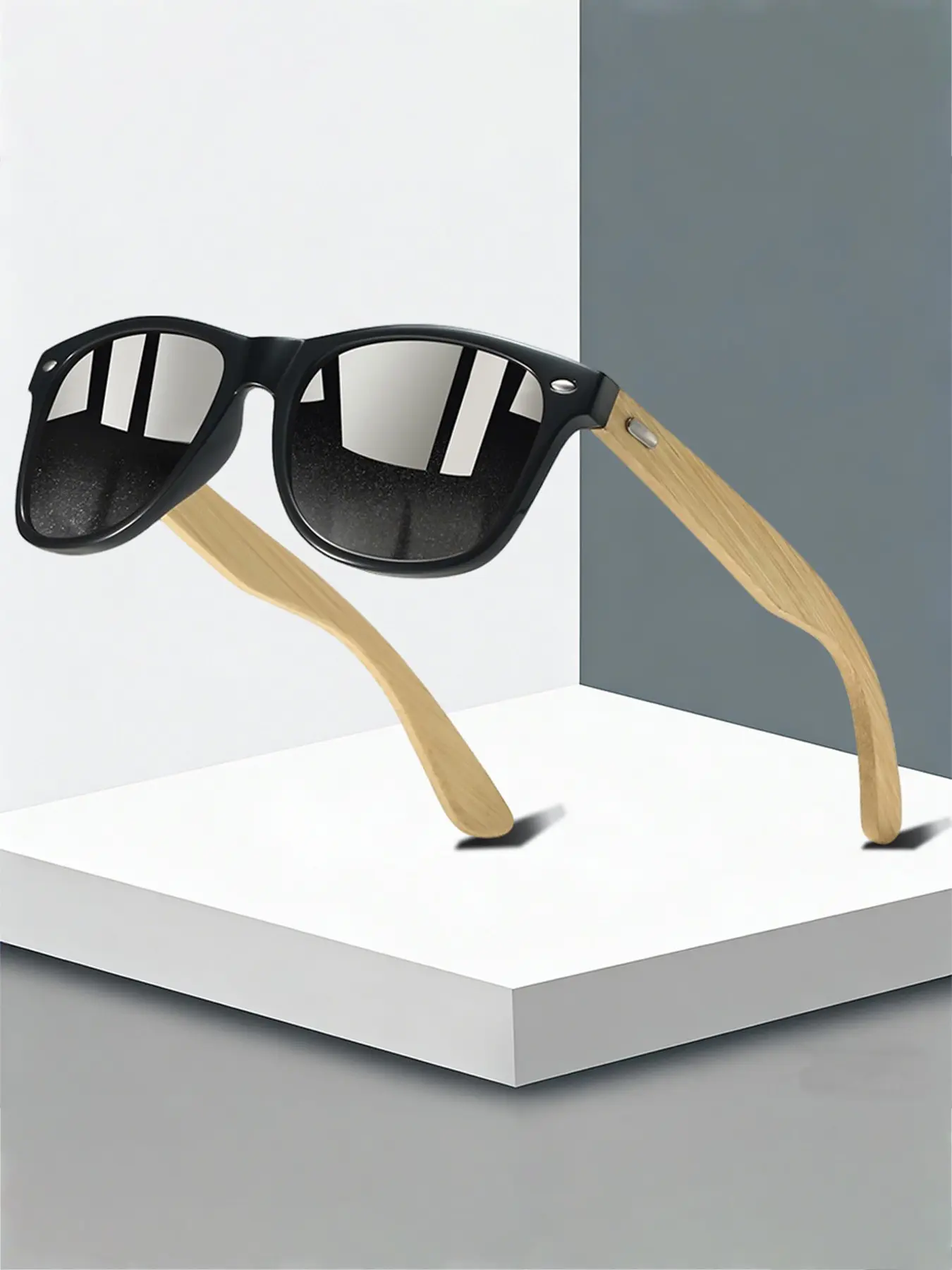 Fashion Retro Bamboo And Wood Frame Glasses,Suitable For Both Men And Women,Offering Multiple Color Options,Equip Anti Slip Rubber Nose Pads To Enhance Comfort,Suitable For Outdoor Activities And Daily Wear
