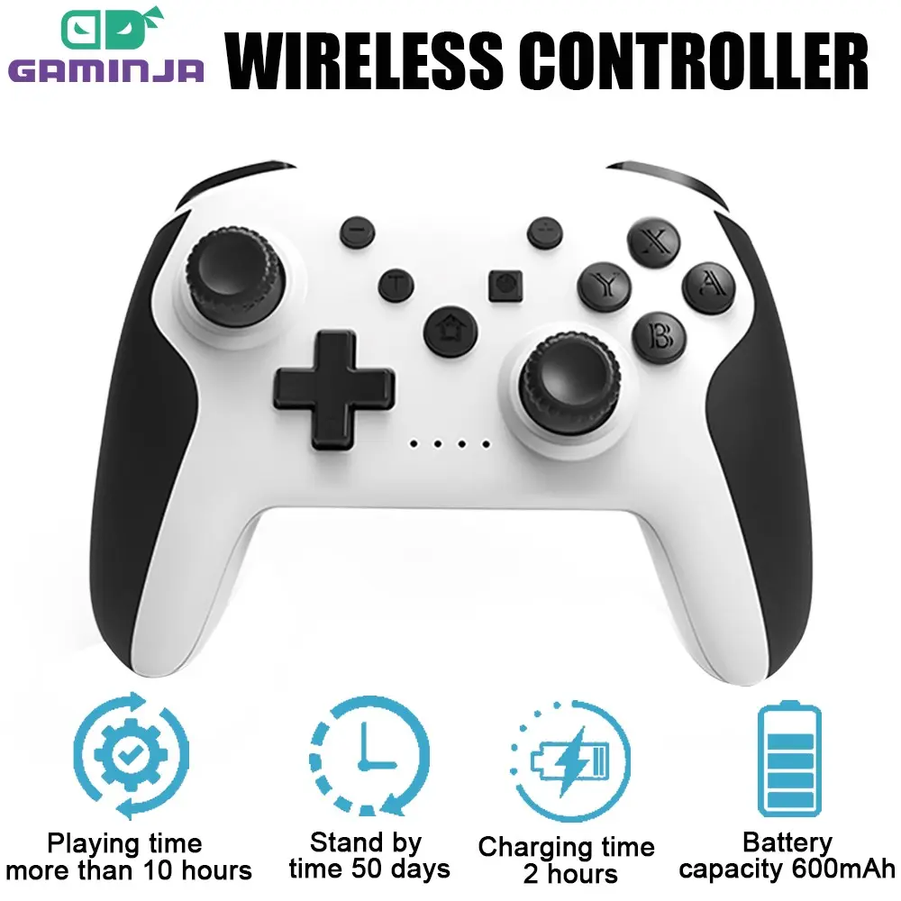 Wireless Bluetooth-Compatible Gamepad, 1 Count Portable Dual vibration Controller, Console Accessories Compatible with Nintendo Switch Pro PC Windows