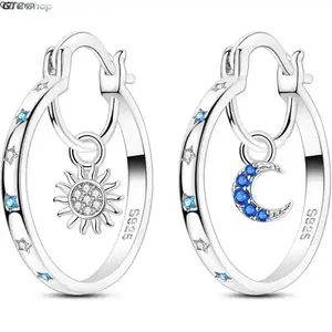 Women's Silver Twisted Hoop Earrings, Classic Medium Size Cubic Zirconia Inlaid Hoops, Hypoallergenic Simple Costume Jewelry, Elegant Minimalist Ear Accessories for Daily Wear & Gifting