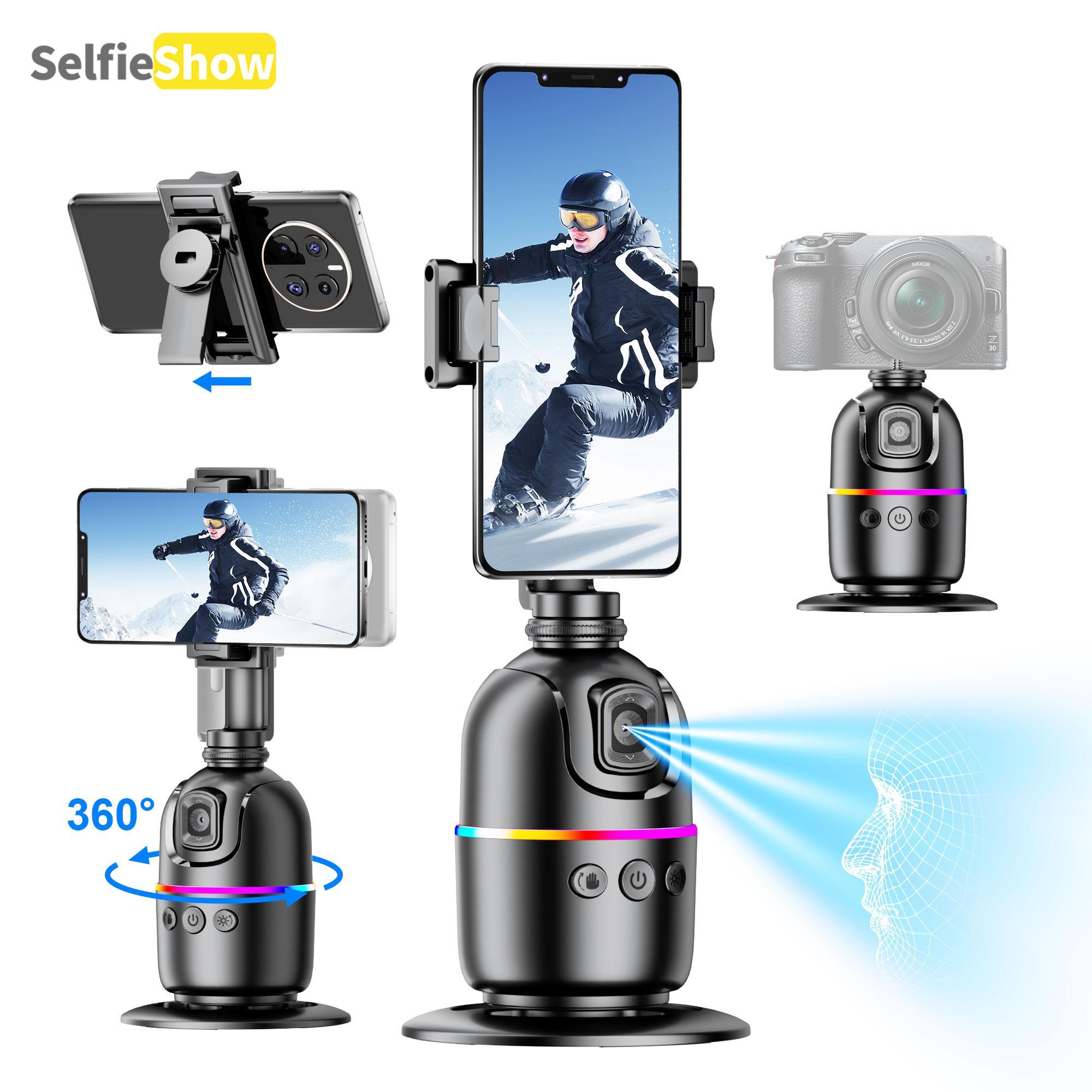 360° Rotatable Phone Holder, USB Rechargeable Smart Face Recognition Selfie Stick, Anti-shake Panoramic Shooting Phone Holder for Travel & Photography, Rotating Stand 360° Rotatable Phone Holder, USB Rechargeable Smart Face Recognition Selfie Stick, Anti-shake Panoramic Shooting Phone Holder for Travel & Photography, Rotating Stand