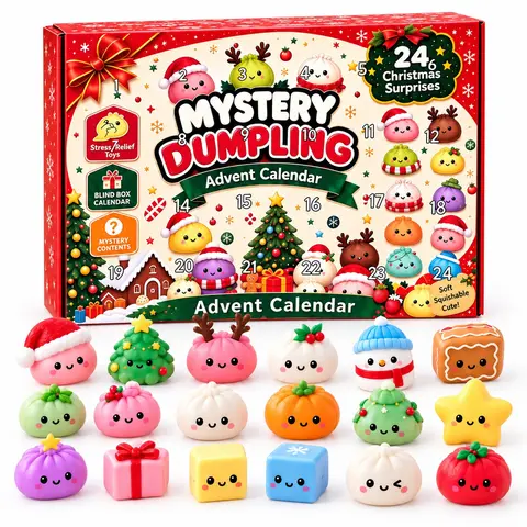 24 Days Christmas Advent Calendar Surprise Box 🎄 Cute Squishy Blind Box Toys Holiday Countdown Gift for Kids & Christmas Lovers
