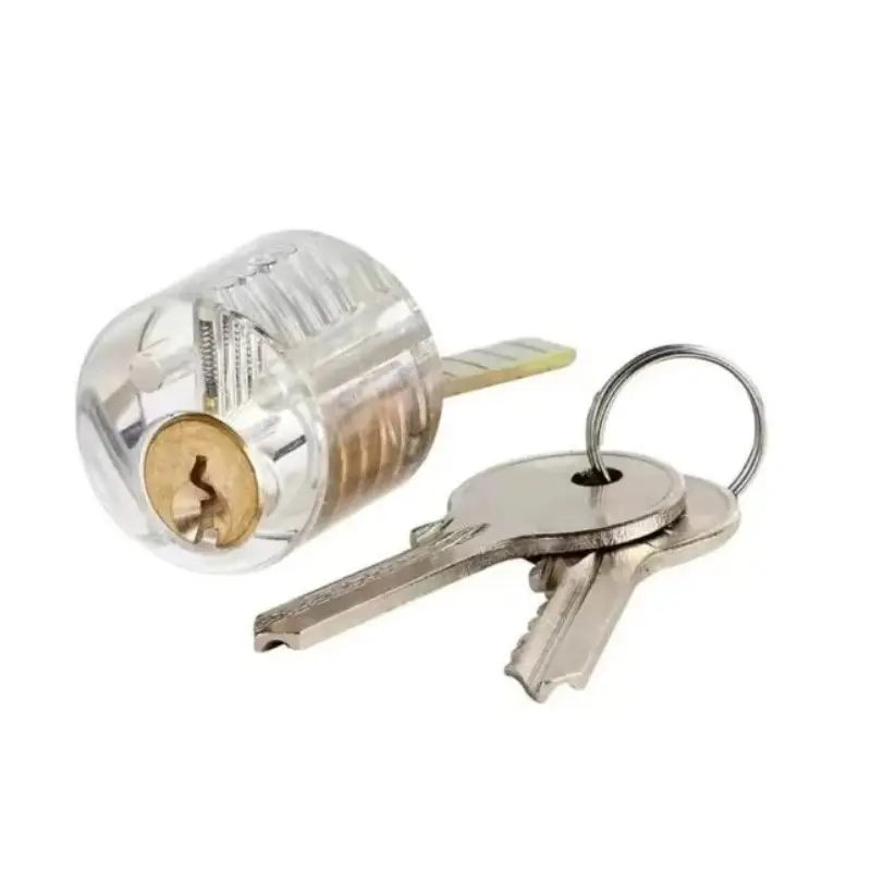 Transparent Lock Practice Lock, Single Head Bull Head Lock, Decorative Lock, Display Lock Clip, Ideal for Training and Decoration