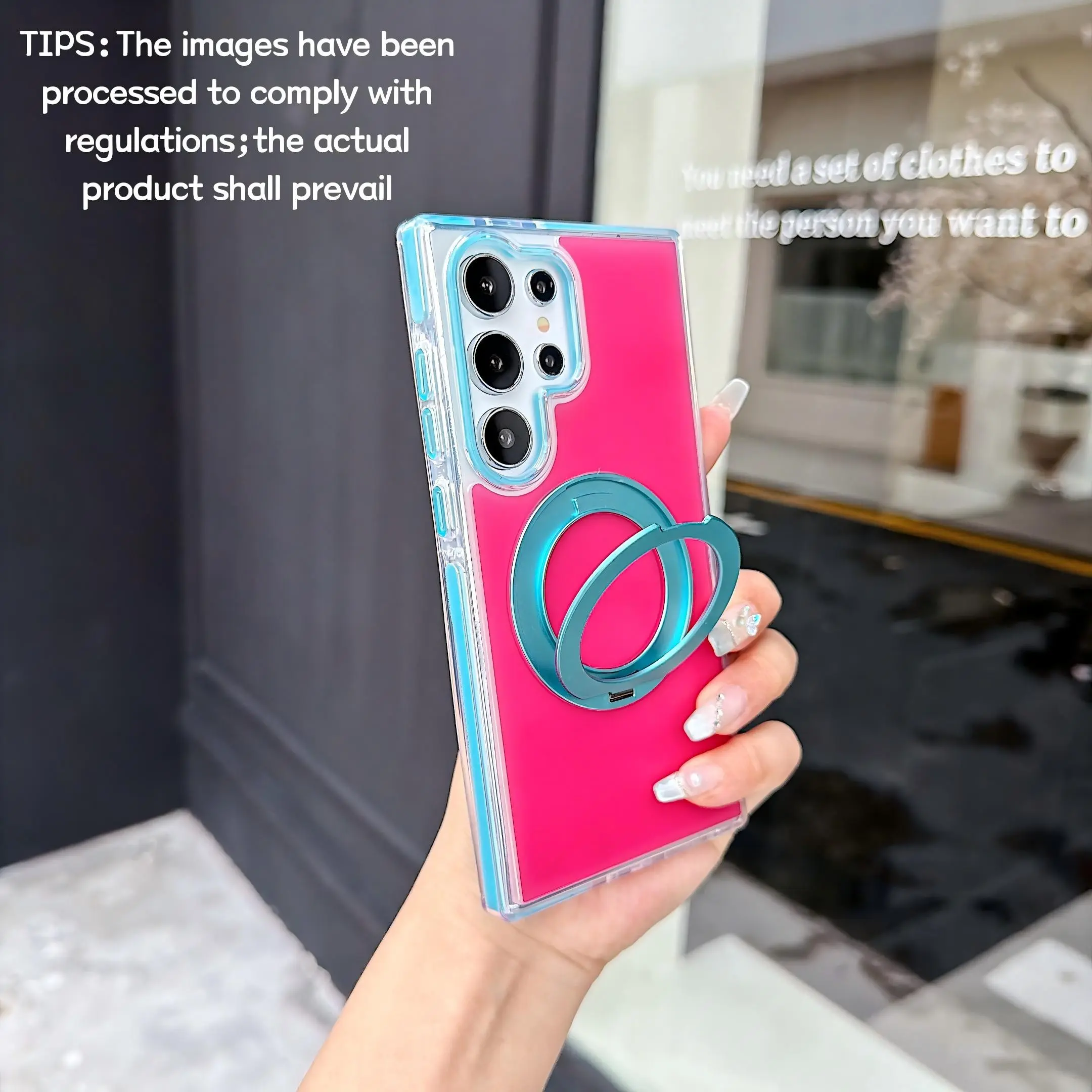 Matte Starlight Color-Blocking & Stand Phone Case, TPU smartphone casing for Samsung Galaxy S24 Plus/Ultra, Magnetic + Stand 2-in-1, eliminating the need for separate car mounts and wireless charging accessories, protective case, for daily use