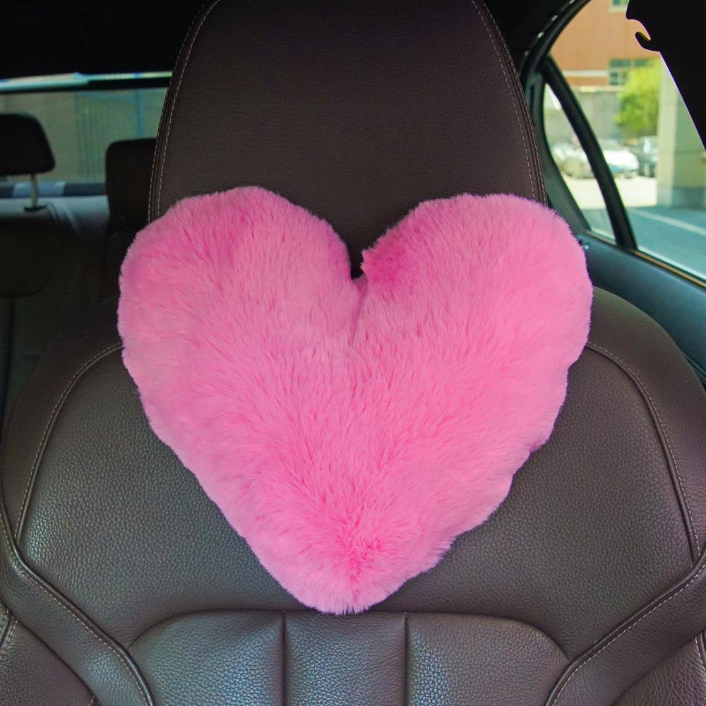 Heart Shaped Headrest Pillow, 1 Count Soft & Comfortable Car Neck Pillow, Plush Neck Pillow, Car Interior Accessories for Women & Girls, Car Accessory