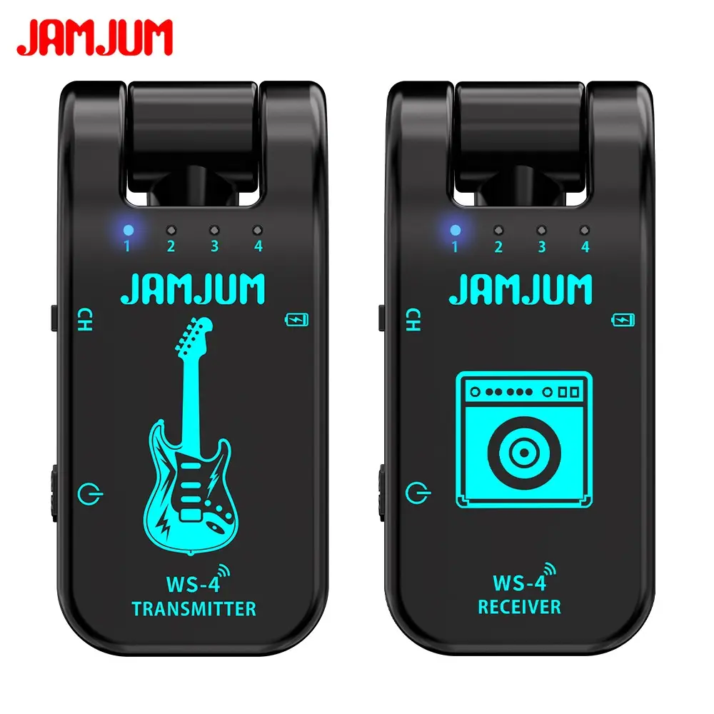 2.4GHz Wireless Guitar System, guitar amp accessories, Rechargeable Audio Transmitter Receiver, for Electric Guitar Bass, over 30m Range, 282° Rotation, 8 Hours Battery Life