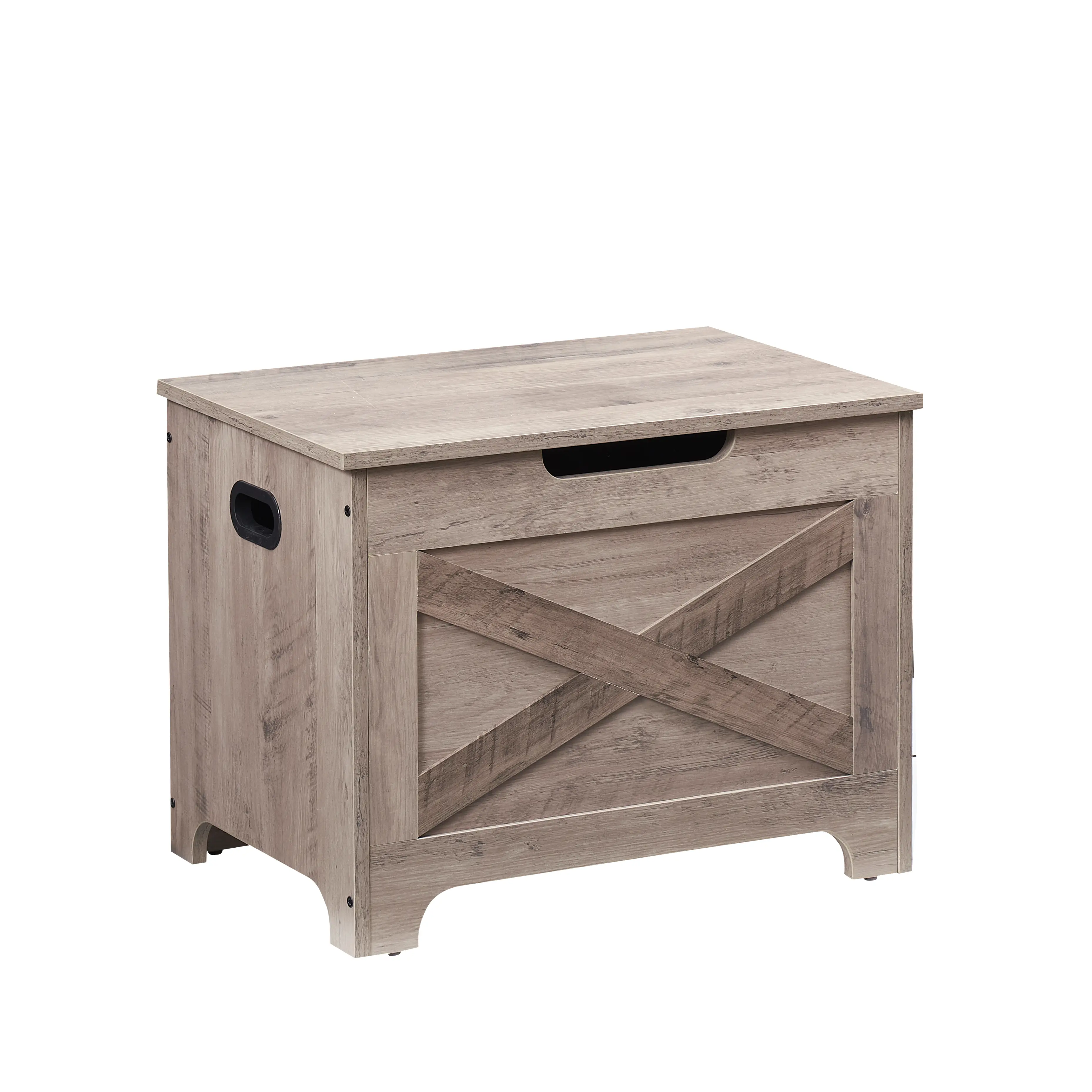 Farmhouse Storage Bench with Safety Hinge, Wood Entryway Bench with Storage for Blankets Shoes Toys, Heavy Duty Storage Trunk Chest for Bedroom Living Room Mudroom Organizer Wooden Toy Box White Black