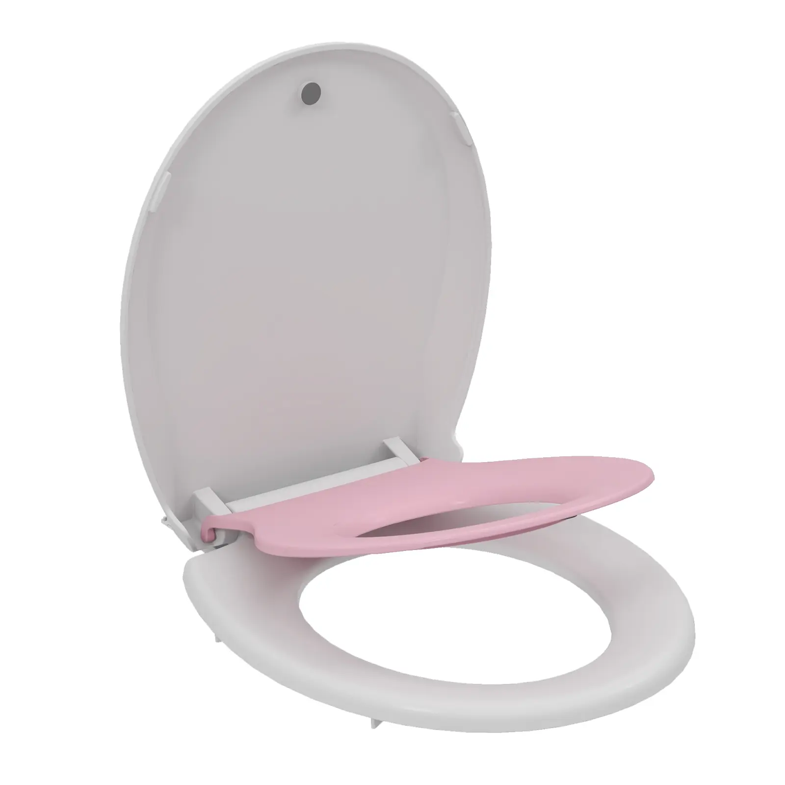 Toilet Seat with Built-In Toddler Potty Training Seat, Elongated Soft-Close Mother and Child Cover, Easy to Install, Family-Friendly Bathroom Toilet Seat for Adults and Children, Quiet, Durable, Hygienic, and Easy to Clean
