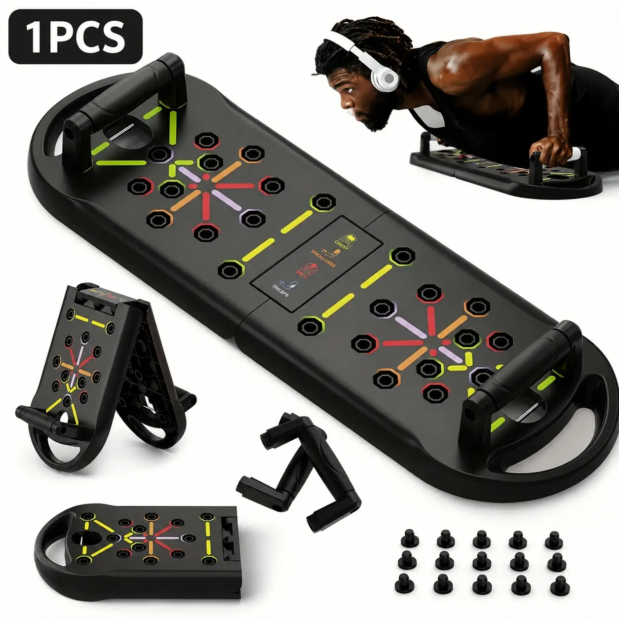 Multifunctional Push-Up Board, Home Fitness Strength Training Equipment, Chest Workout Aid, Made of Durable ABS Material, Designed with Scientific Posture Guidance, Suitable for Sports Training at Home Gyms