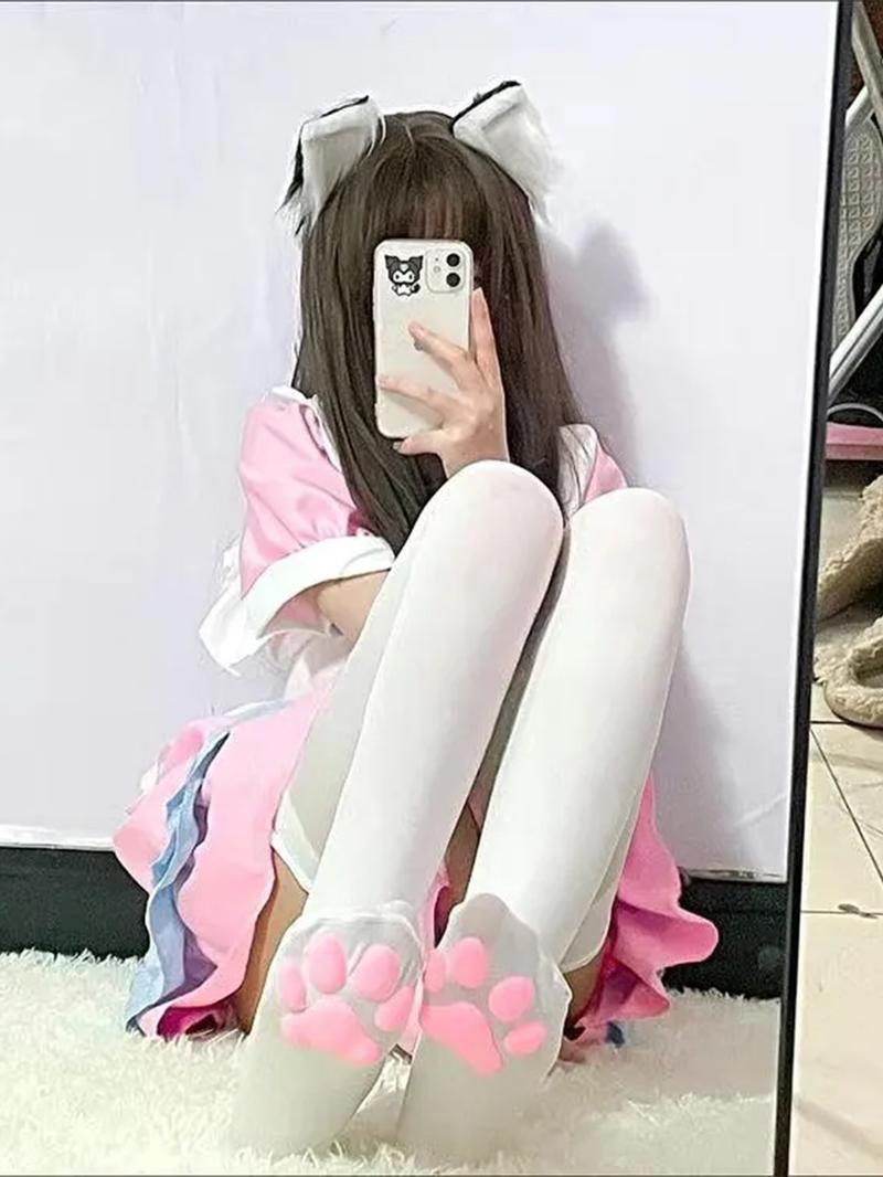 2026 New Women's 3D Cat Paw Over The Knee Socks 1 Pair Cute Cozy Comfy Soft Hosiery Fashion Daily Outdoor Wear for Spring Fall Perfect Gift for Ladies TikTokShop