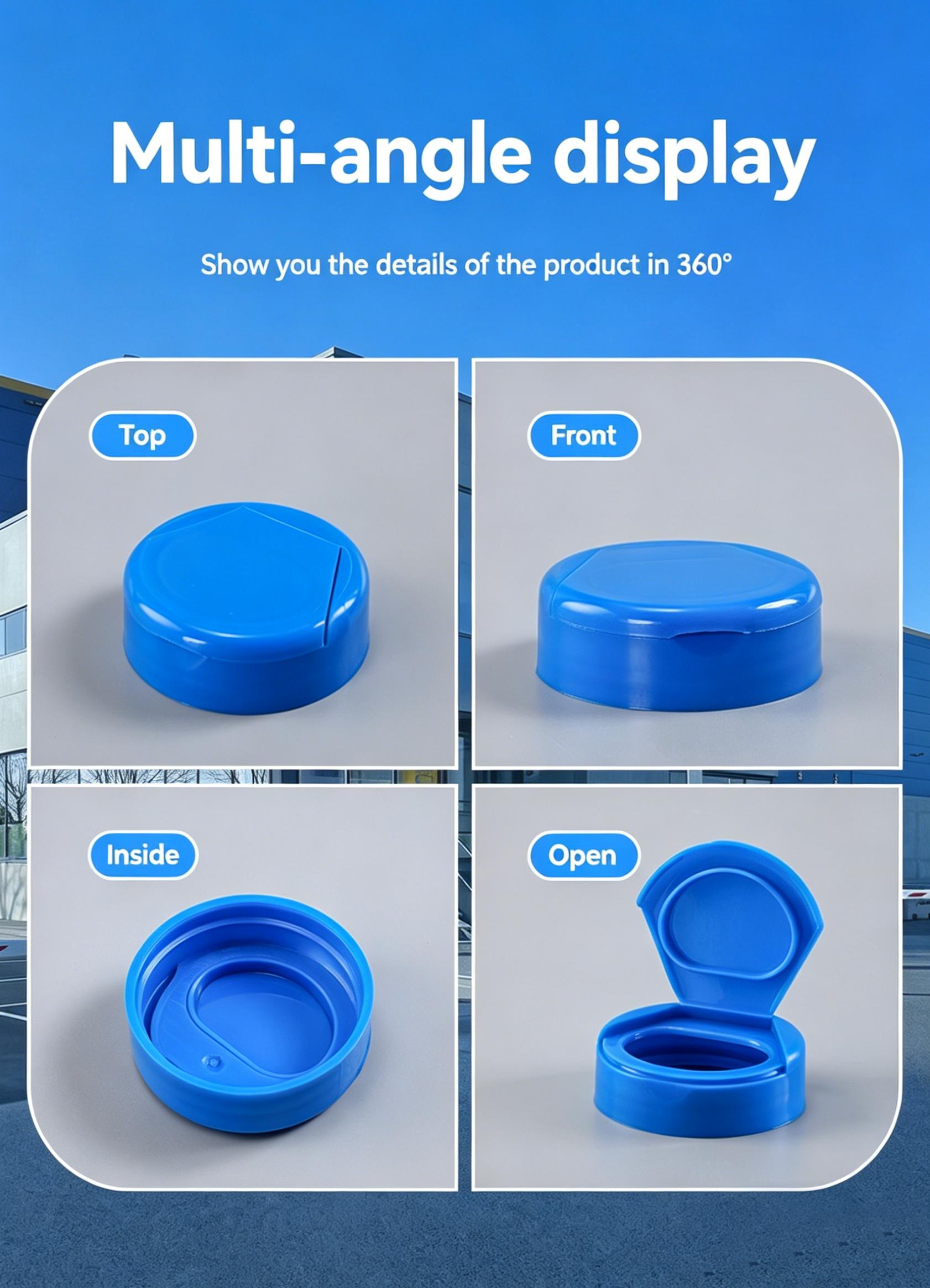 1.57" 1.85" 2.16" PP Plastic Flip Top Chewable Bottle Caps Leak-Proof Thickened Dispensing Caps for Health Supplement Capsules with Tin Organiser Canister