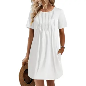 Goddess's Wardrobe Ekouaer Swimsuit Coverup for Women 2026 Short Sleeve Bathing Suit Cover Ups Beach Summer T-Shirt Dresses with Pockets