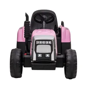 12V Kids Ride-On Tractor with Trailer, 25W or 35W, MP3/USB Player, Remote Control, 7-LED Headlights, Six Color Choices