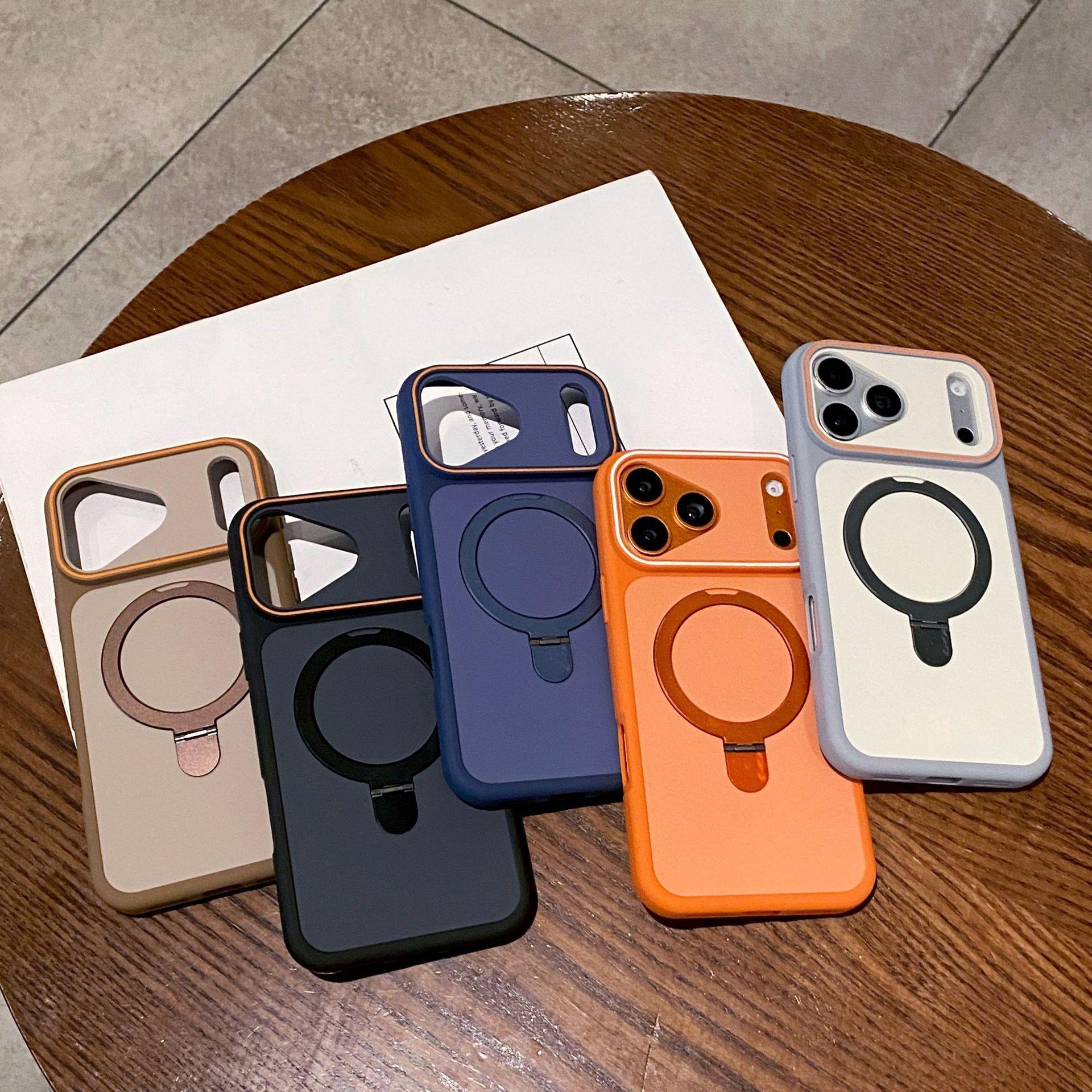 Dual-color Phantom Stand Case for Apple 17 Pro Max, iPhone 16 Pro Max Magnetic Charging 15 Protective Cover