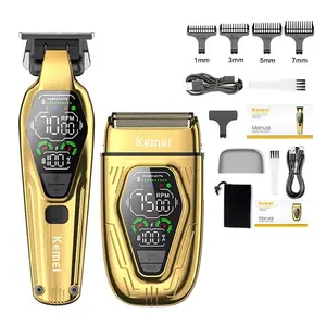 Km-1697 Km-T360 Men's Electric Shaver and Hair Clipper, Professional Trimmer for Bald Men, Wireless Shaving Kit, Men's Grooming Gift