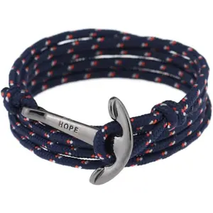 Men's Adjustable Nautical Anchor Wrap Cuff Bracelet, Twining Weave Nylon Rope Punk DIY Sailing Jewelry - Deep Sea, Ideal for Father's Day, Thanksgiving, Labor Day, Birthday, Family Gifting