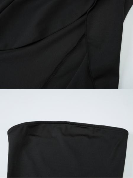 Women's Solid Color Ruffles High Split Off-Shoulder Sleeveless Bodycon Tube Dress Elegant Sexy Strapless Backless Ruched Slit Plain Birthday Party Club Evening Gown Holiday Long Full Formal Dresses for Ladies Girls Flattering Fitted Casual Clothes Wear