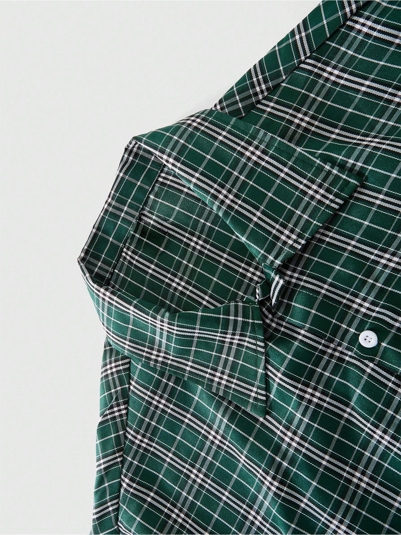 Men's Regular Fit Letter & Striped Print Short Sleeve Shirt, Casual Party Shirt, Casual Retro Button Top for All Seasons, Men's Clothes for Daily Wear