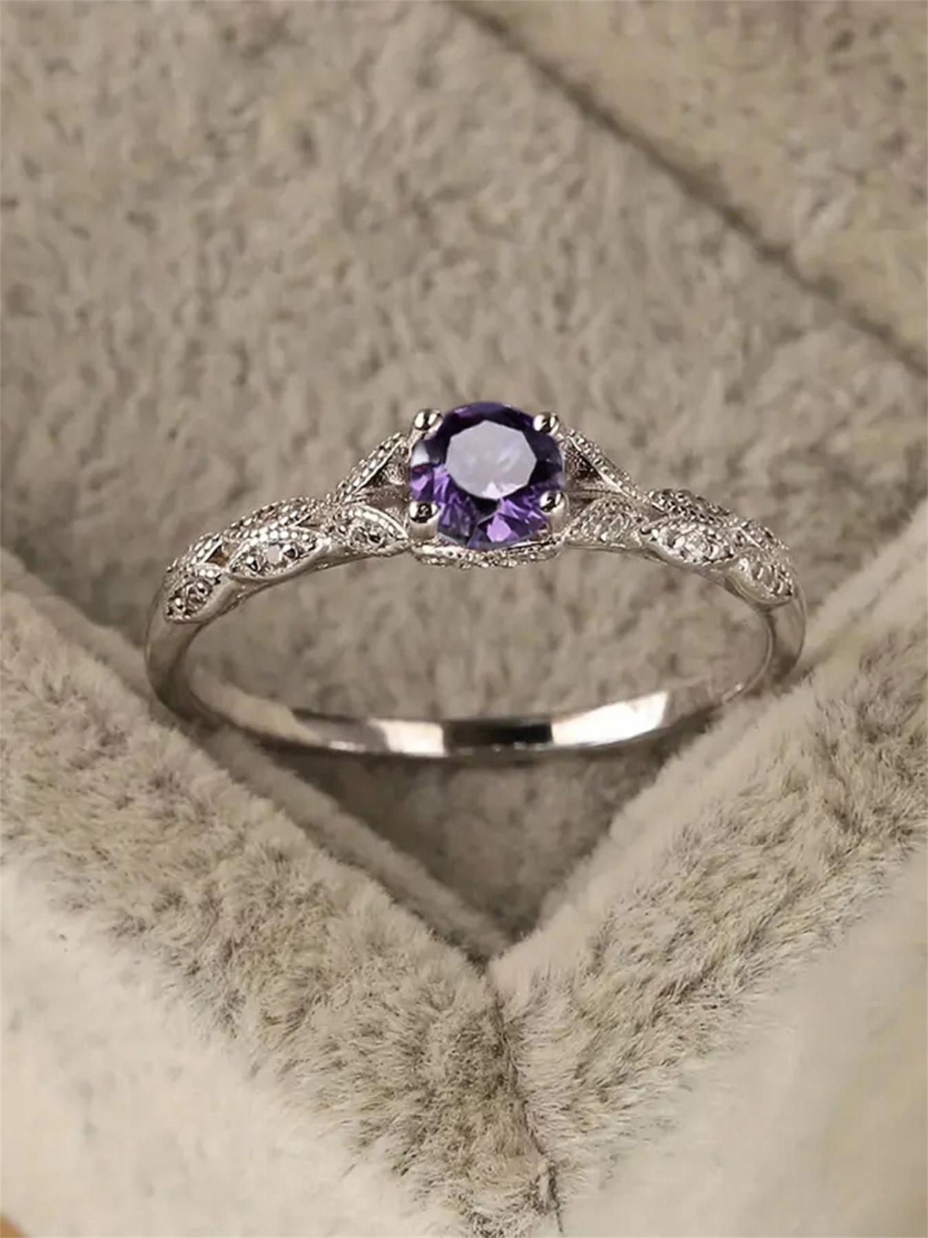 Artificial Gemstone Ring, Elegant Engagement Ring, Solitaire Engagement Ring, Fashion Accessories for Women & Girls, Trendy All-match & Exquisite Jewelry for Birthday Gift, Fashion Engagement Rings, Anniversary Ring