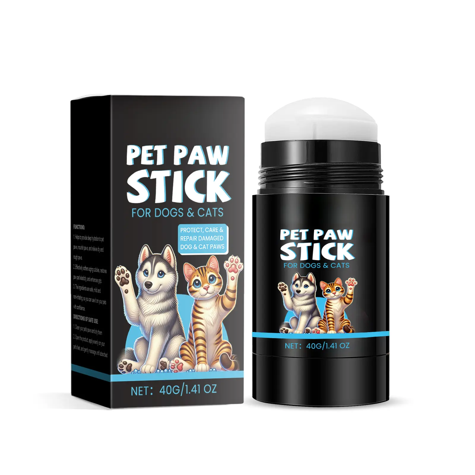 Pet Paw Roll‑On Balm| Moisturizing Paw Care for Cats & Dogs, Prevent Dry Cracked Pads & Soften Rough Feet